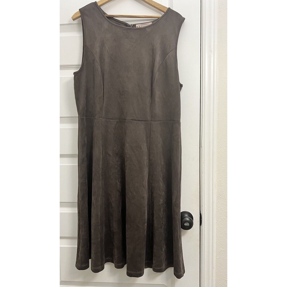 Philosophy Vegan Suede Midi Dress SZ 14 Taupe Brown Flowy Soft Boho Western